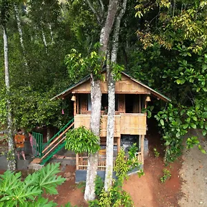 Guest house Fab - Bamboo Hut With Open Shower